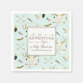 Boho Tribal Deer Crossed Arrows Boy Baby shower Servetten