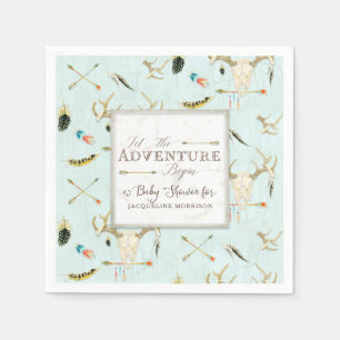 Boho Tribal Deer Crossed Arrows Boy Baby shower Servetten
