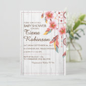 Boho Tribal Dream Catcher Bloemen Roze Rustiek RSV Kaart (Staand voorkant)