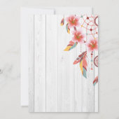 Boho Tribal Dream Catcher Bloemen Roze Rustiek RSV Kaart (Achterkant)