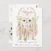 Boho Tribal Dream Catcher Feathers Flowers Native Briefkaart (Voorkant / Achterkant)