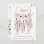 Boho Tribal Dream Catcher Feathers Flowers Native Briefkaart (Voorkant / Achterkant)