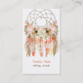 Boho Tribal Dream Catcher Pijlen Veren Bloemen Visitekaartje (Voorkant)