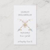 Boho Tribal Dream Catcher Pijlen Veren Bloemen Visitekaartje (Achterkant)