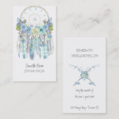 Boho Tribal Dream Catcher Pijlen Veren Bloemen Visitekaartje (Voorkant / Achterkant)