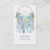 Boho Tribal Dream Catcher Pijlen Veren Bloemen Visitekaartje (Voorkant)