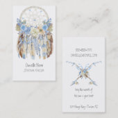 Boho Tribal Dream Catcher Pijlen Veren Bloemen Visitekaartje (Voorkant / Achterkant)