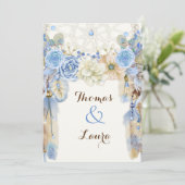 Boho Tribal Dream Catcher Waterverf Blue Beige Kaart (Staand voorkant)