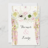 Boho Tribal Dream Catcher Waterverf Pink Yellow Kaart (Voorkant)