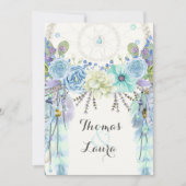 Boho Tribal Dream Catcher Waterverf Turquoise Kaart (Voorkant)