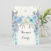 Boho Tribal Dream Catcher Waterverf Turquoise Kaart (Staand voorkant)