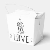 Boho Tribal Dream Catcher Zwart Bruiloft Liefde Bedankdoosjes (Achterkant)