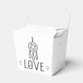 Boho Tribal Dream Catcher Zwart Bruiloft Liefde Bedankdoosjes (Voorkant Zijde)