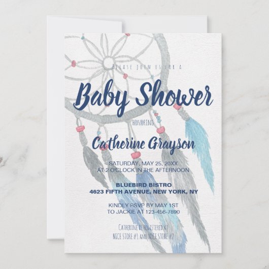 Boho Tribal Dreamweaver Baby shower Uitnodiging (Voorkant)
