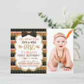 Boho Tribal eerste verjaardagsfeest Kaart (Staand voorkant)