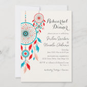 Boho Tribal Feather Dreamcatcher Rephearsal Dinner Kaart (Voorkant)