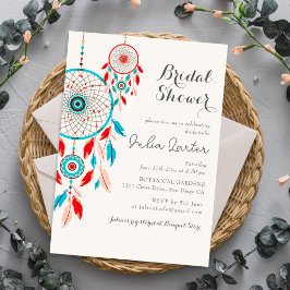 Boho Tribal Feather Dreamcatcher Vrijgezellenfeest Kaart