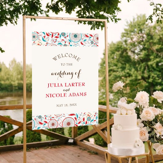 Boho Tribal Feather Dreamcatcher Vrijgezellenfeest Poster