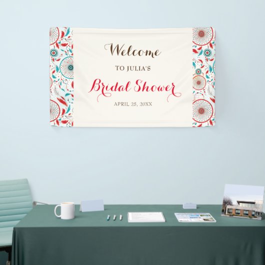 Boho Tribal Feather Dreamcatcher Vrijgezellenfeest Spandoek (Beurs)