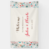 Boho Tribal Feather Droomvanger Bruiloft Spandoek (Verticaal)