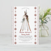 Boho Tribal Feathers Bloemen Teepee Bruiloft | Kaart (Staand voorkant)