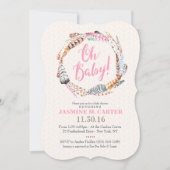 Boho Tribal Feathers Waterverf | Baby shower Kaart (Voorkant)