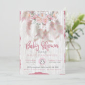 BOHO Tribal Floral Dream Catcher Pink Baby shower Kaart (Staand voorkant)