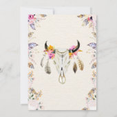 Boho Tribal Floral Skull Birthday Uitnodiging (Achterkant)