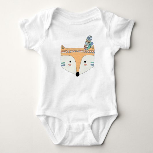 Boho Tribal Fox Baby Bodysuit (Voorkant)