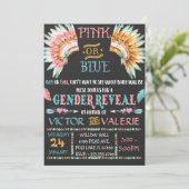 Boho Tribal Gender onthullen Invitation Boy of Gir Kaart (Staand voorkant)
