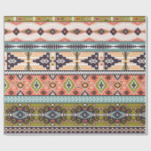 Boho Tribal Geometric Pattern Zuidwestelijke Aztek Cadeaupapier (Vlak)