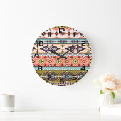 Boho Tribal Geometric Pattern Zuidwestelijke Aztek Grote Klok