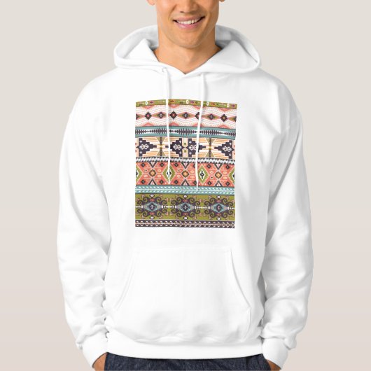 Boho Tribal Geometric Pattern Zuidwestelijke Aztek Hoodie (Voorkant)