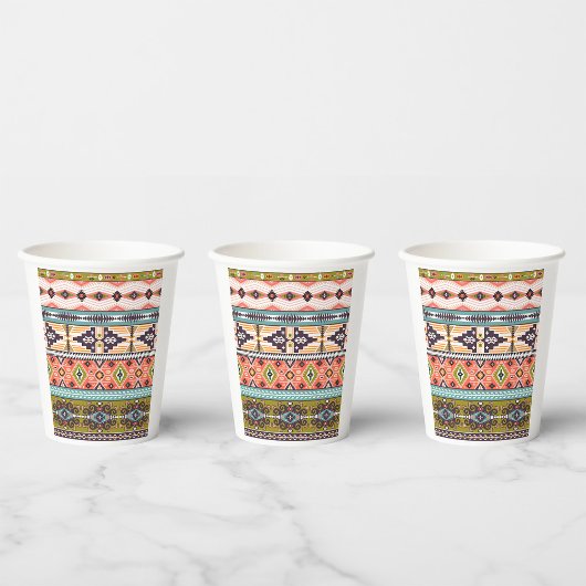 Boho Tribal Geometric Pattern Zuidwestelijke Aztek Papieren Bekers