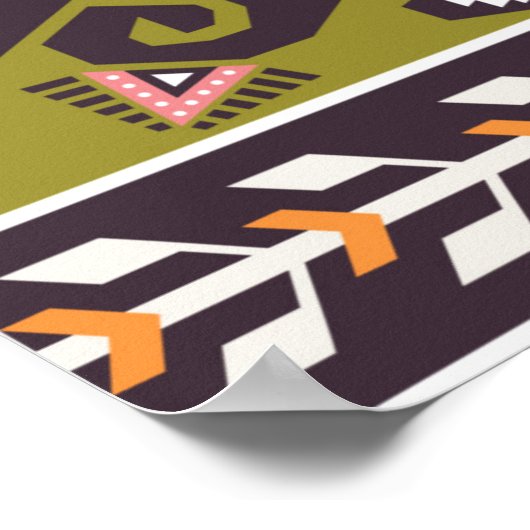 Boho Tribal Geometric Pattern Zuidwestelijke Aztek Poster (Hoek)