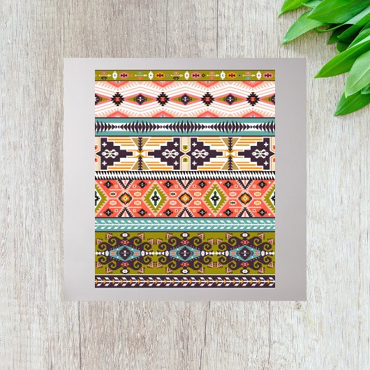 Boho Tribal Geometric Pattern Zuidwestelijke Aztek Poster