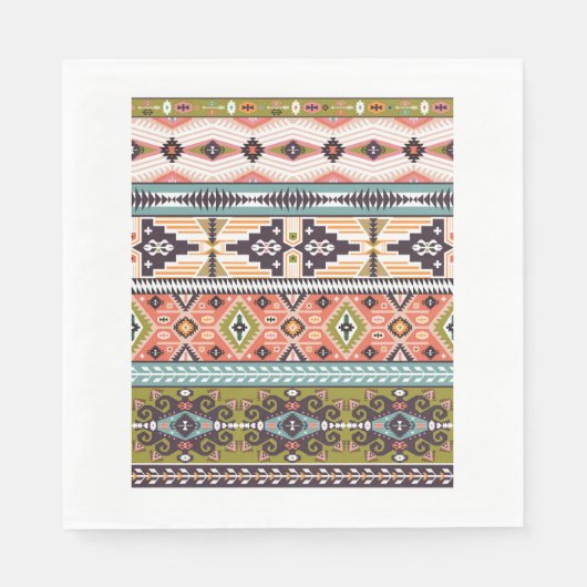Boho Tribal Geometric Pattern Zuidwestelijke Aztek Servet (Voorkant)