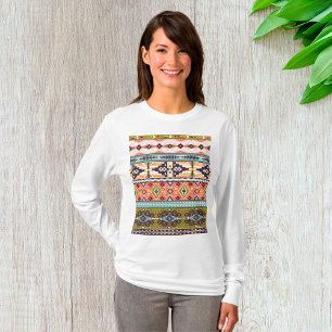 Boho Tribal Geometric Pattern Zuidwestelijke Aztek T-shirt