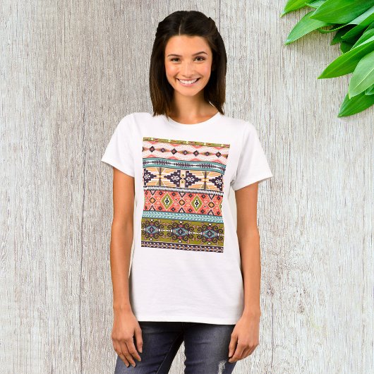 Boho Tribal Geometric Pattern Zuidwestelijke Aztek T-shirt