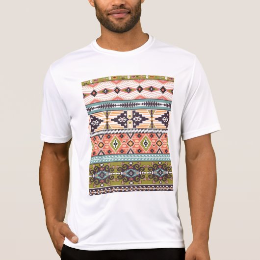 Boho Tribal Geometric Pattern Zuidwestelijke Aztek T-shirt (Voorkant)