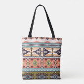 Boho Tribal Geometric Pattern Zuidwestelijke Aztek Tote Bag (Achterkant)