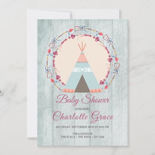 Boho Tribal Gepersonaliseerd Baby shower Kaart (Voorkant)