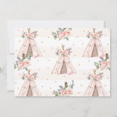 Boho Tribal Girl Baby shower Kaart (Achterkant)