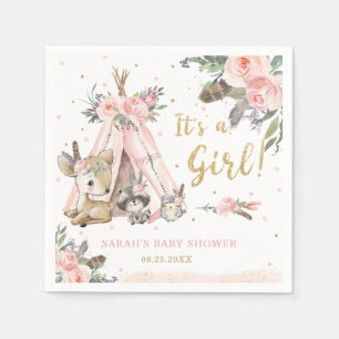 Boho Tribal Girl Baby shower Servet
