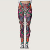 Boho Tribal Goddess Etnische kunst geïnspireerde L Leggings (Voorkant)