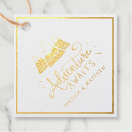 Boho Tribal gouden "Adventure Awaits" Baby shower Bedankjes Labels