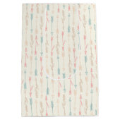 Boho Tribal Hedgehog Pastel Arrow Baby shower Medium Cadeauzakje (Achterkant)