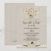 Boho Tribal Herten Geweih Veren Kunst Save the Dat Kaart (Voorkant / Achterkant)