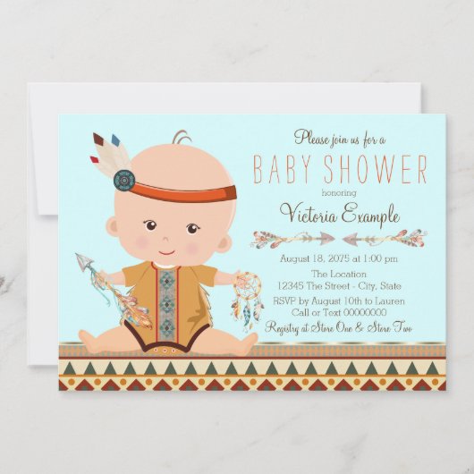 Boho Tribal Jongens Baby Shower Kaart (Voorkant)