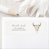 Boho Tribal Koe schedel Etiket (Insitu)